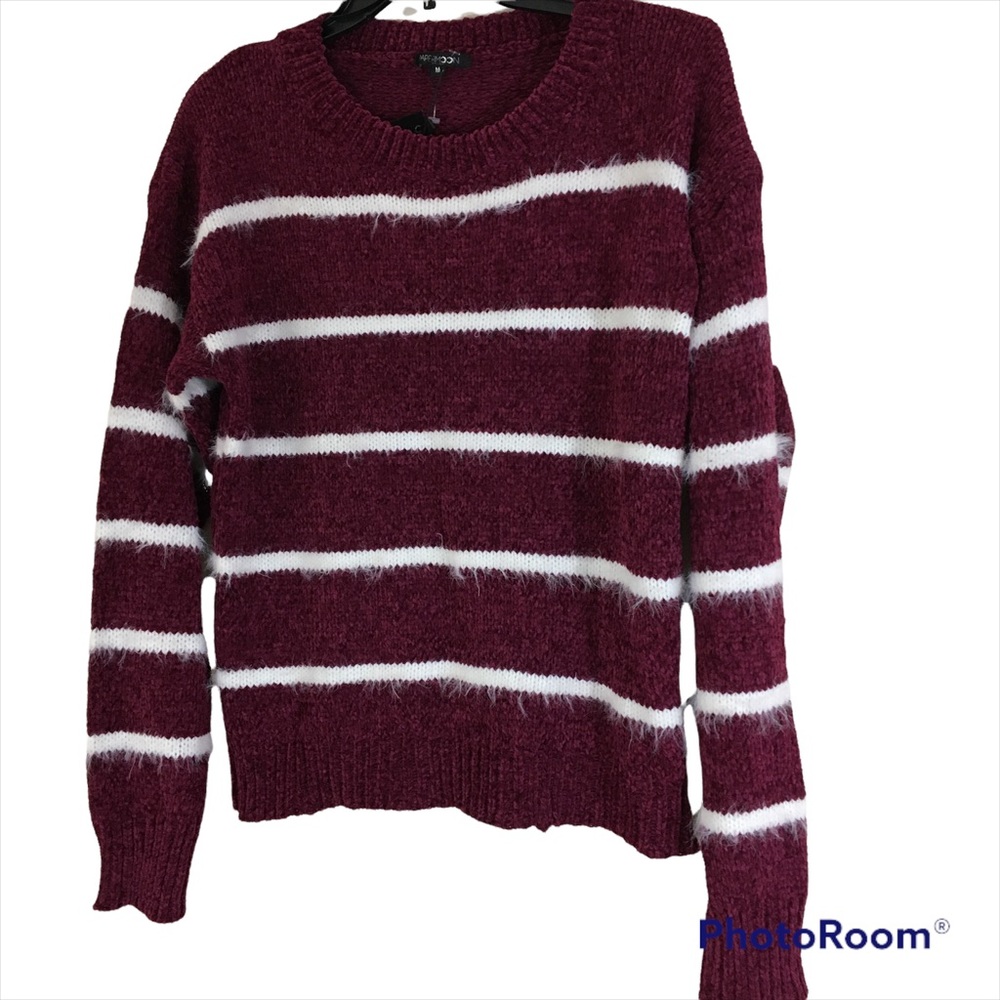 Papermoon Ever After Striped Chenille Sweater Size Medium NWT